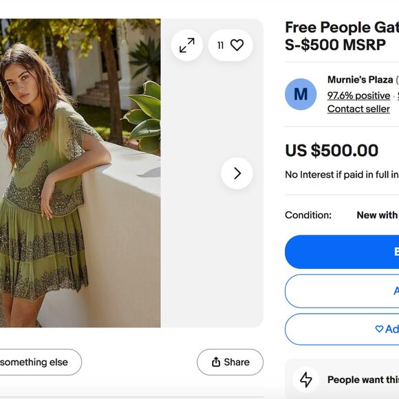 Incredible 2 piece Free People Gatsby Embroidered chiffon Dress - Picture 16 of 16